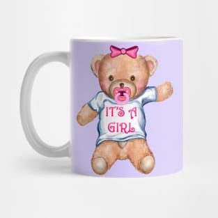 It's A Girl Teddy Bear with Pacifier Mug